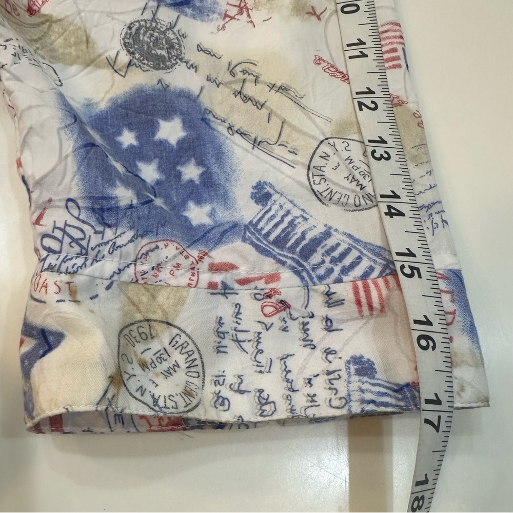 Alia Petites Patriotic Americana Button Down Blouse | Size 16P | 3/4 Sleeve EUC - Picture 8 of 12